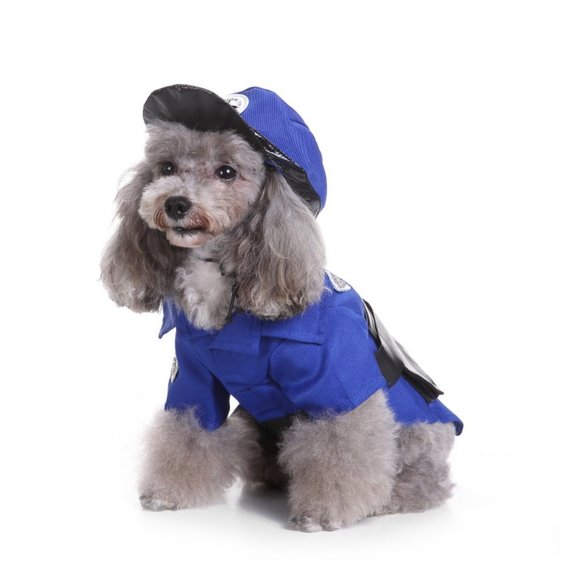 Police Uniform Dress Up Fun Cute Pet Dog Costume Cosplay Halloween Party - Picture 6 of 8